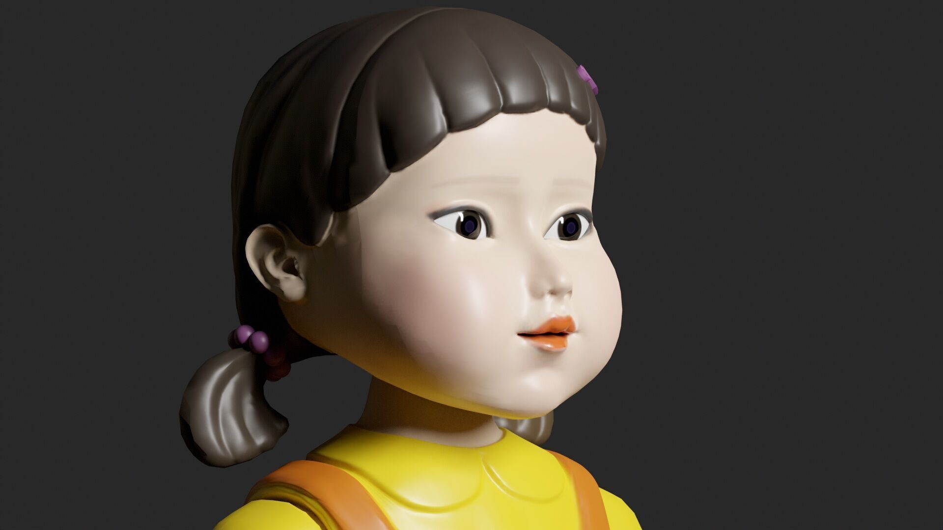 Squid Game Doll 3D Model - Fully Rigged for Animation 3D model_17