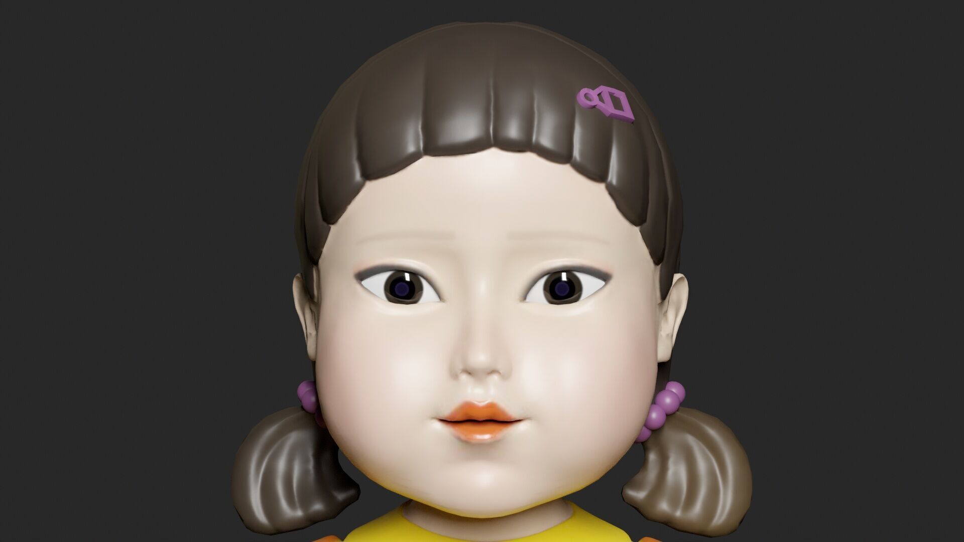 Squid Game Doll 3D Model - Fully Rigged for Animation 3D model_10