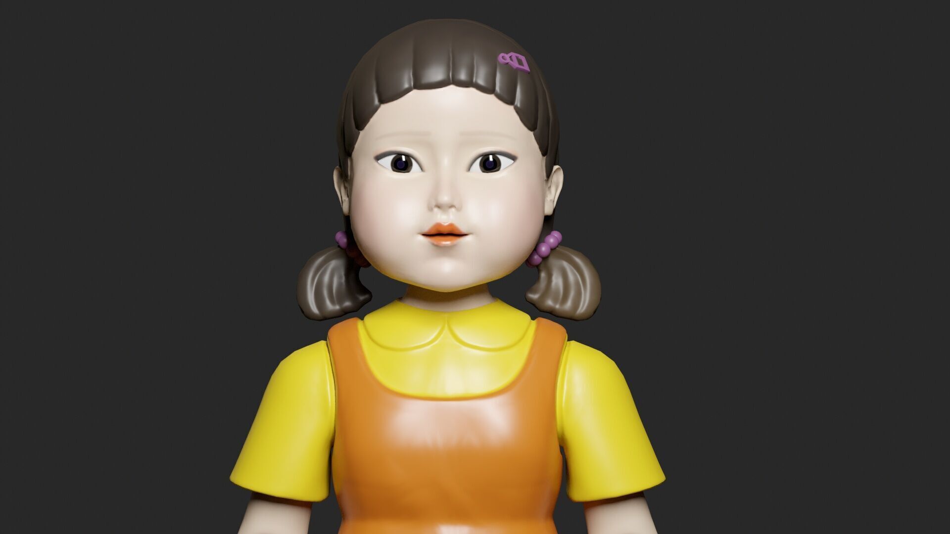 Squid Game Doll 3D Model - Fully Rigged for Animation 3D model_2