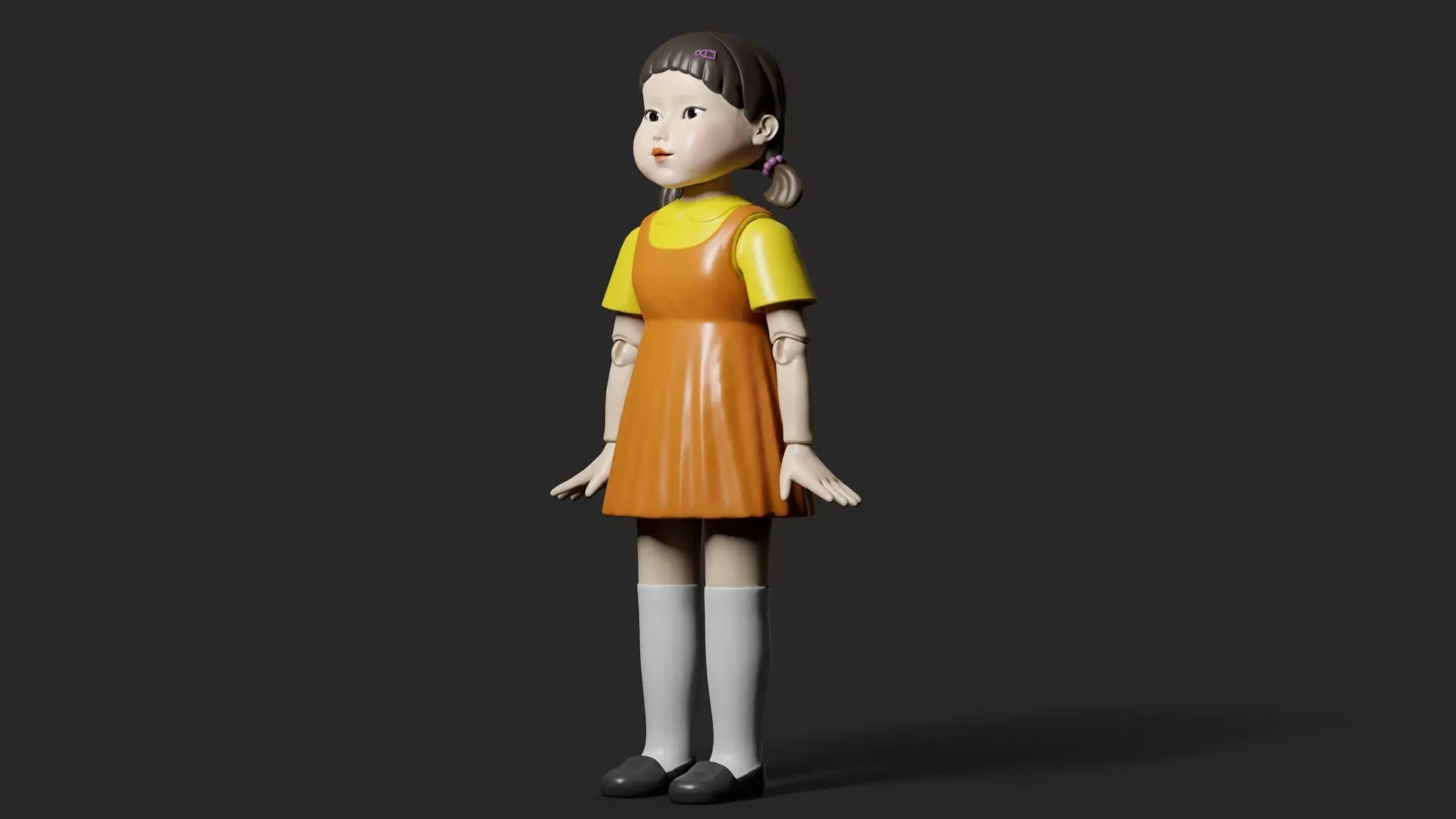Squid Game Doll 3D Model - Fully Rigged for Animation 3D model_0