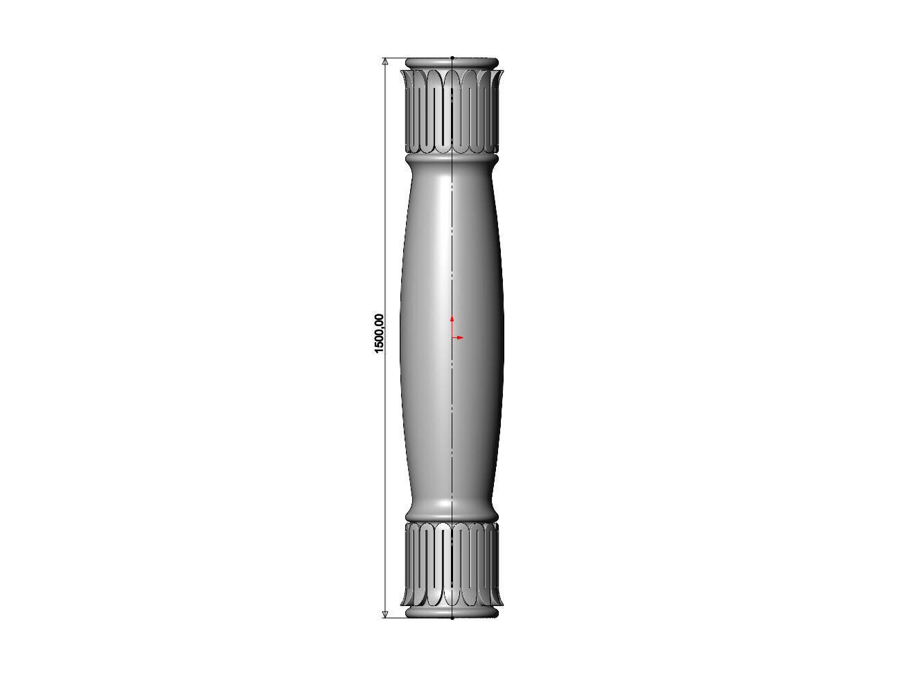 Rounded leaf scroll moroccan arabic islamic pillar column 3D print model_4