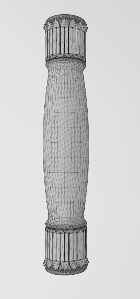 Rounded leaf scroll moroccan arabic islamic pillar column 3D print model_12