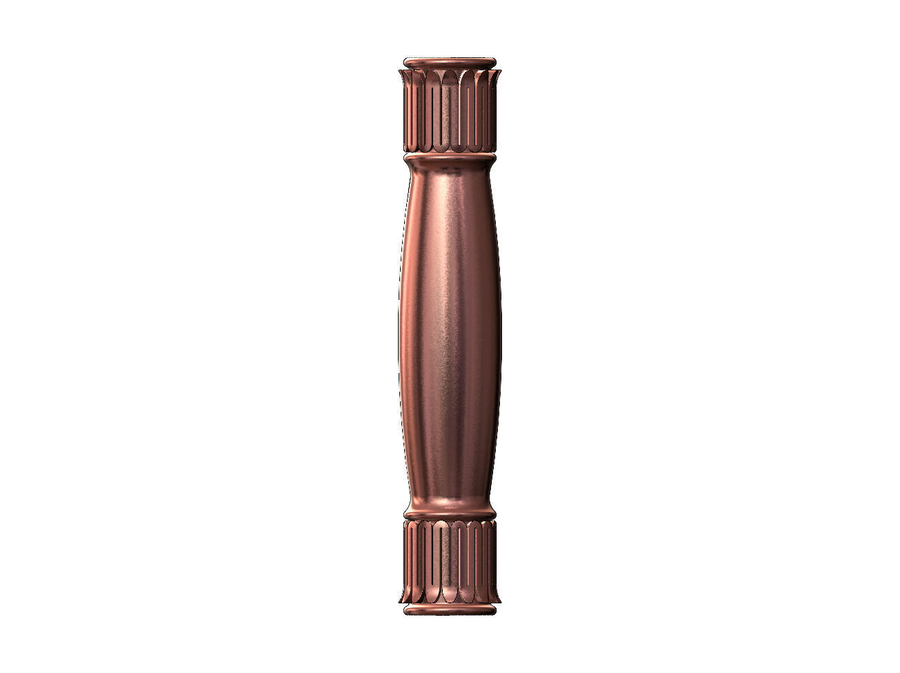 Rounded leaf scroll moroccan arabic islamic pillar column 3D print model_9