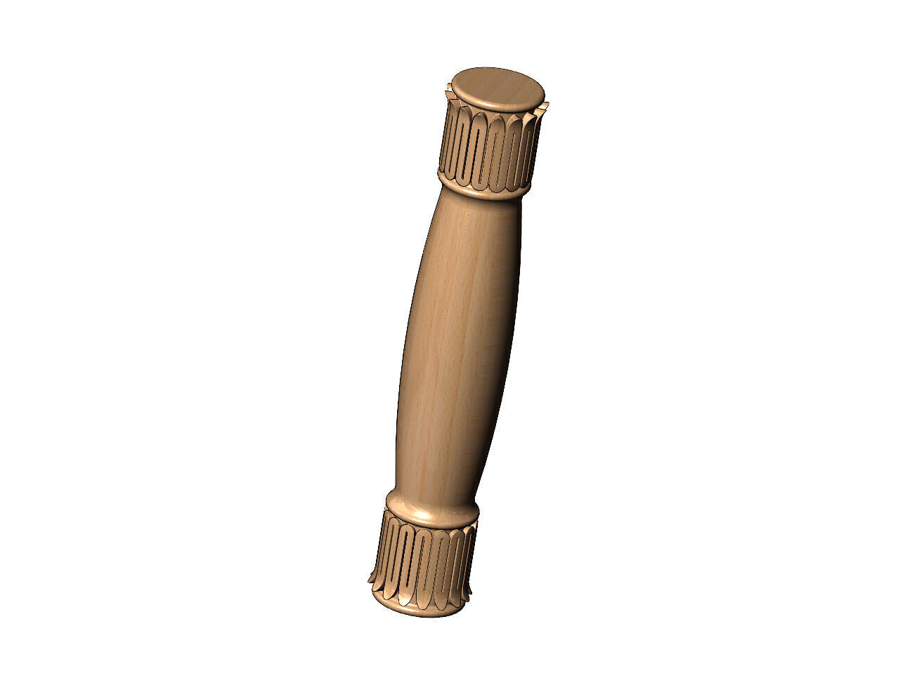 Rounded leaf scroll moroccan arabic islamic pillar column 3D print model_8