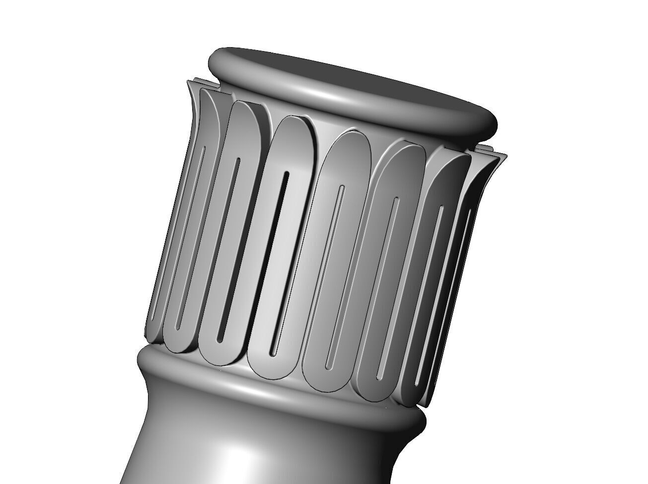 Rounded leaf scroll moroccan arabic islamic pillar column 3D print model_2