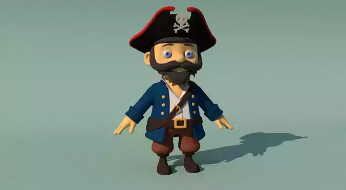 Cartoon pirate character 3D model
