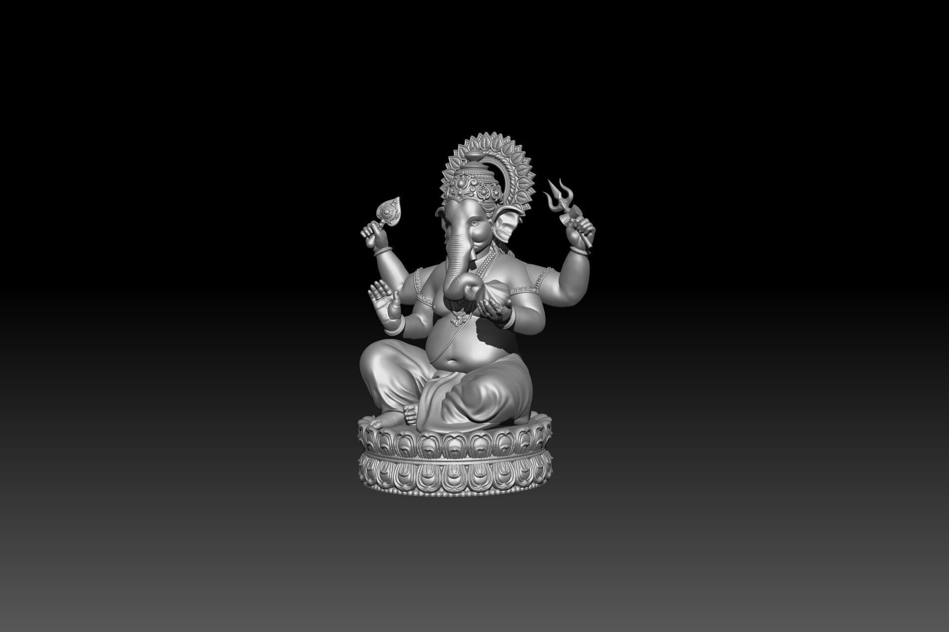 Lord Ganesh 3D model for 3d printing 3D print model_4
