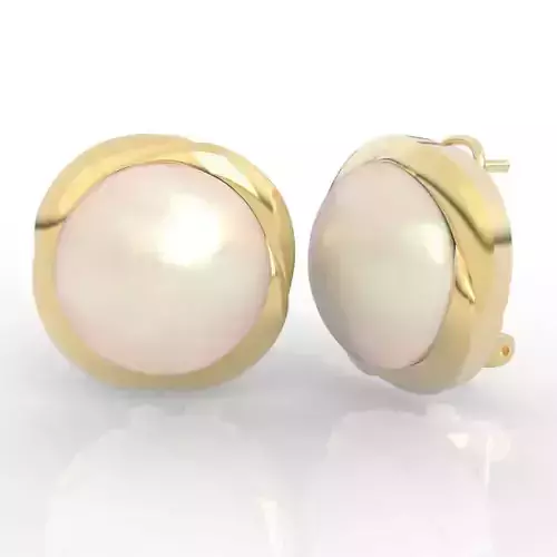 Half-Round Pearl Earrings