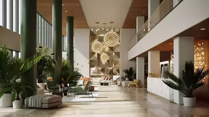 Archmodels vol 296 - hotel lobby furniture 3D model