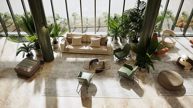 Archmodels vol 296 - hotel lobby furniture 3D model 7