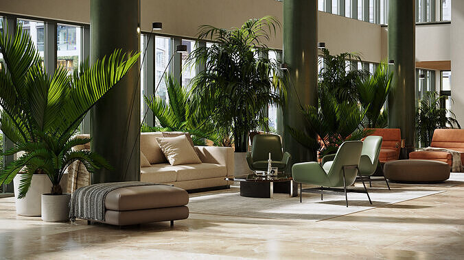 Archmodels vol 296 - hotel lobby furniture 3D model 2