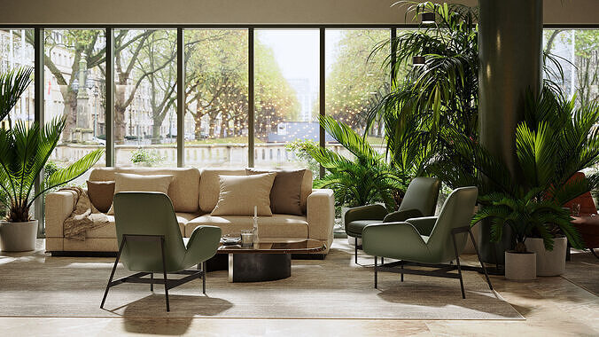 Archmodels vol 296 - hotel lobby furniture 3D model 3
