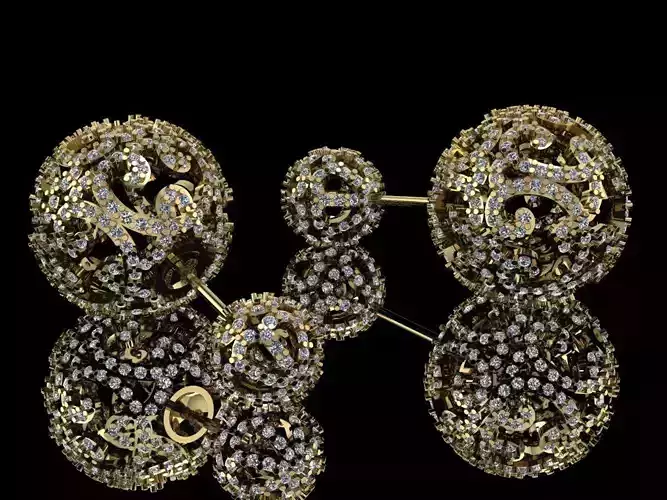 Sphere earrings gold