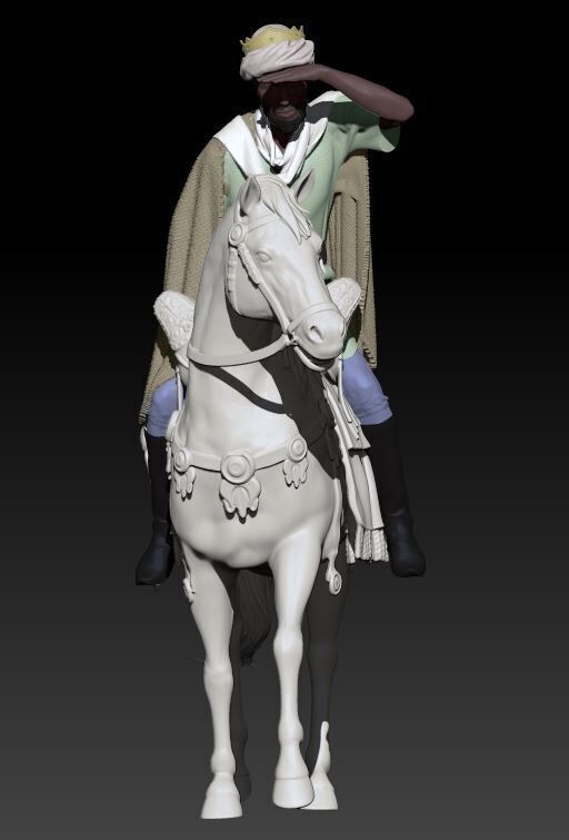 Wise kings - Balthasar on horse 3D print model_1