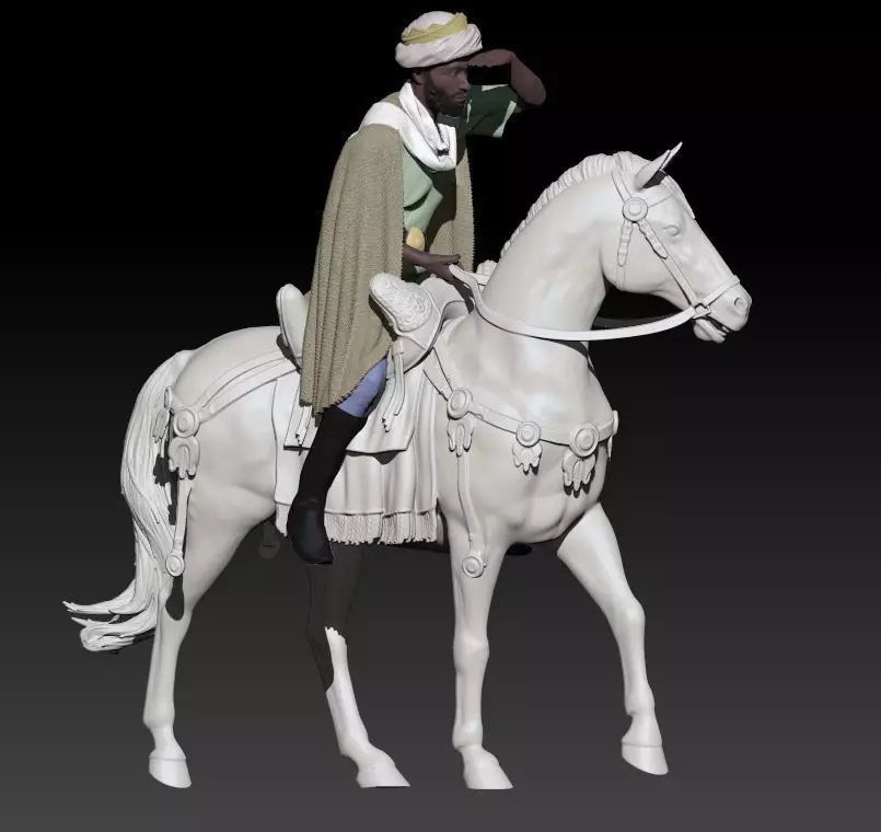 Wise kings - Balthasar on horse 3D print model_0