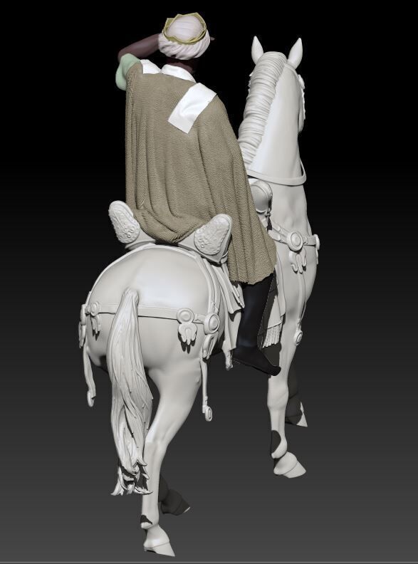 Wise kings - Balthasar on horse 3D print model_3