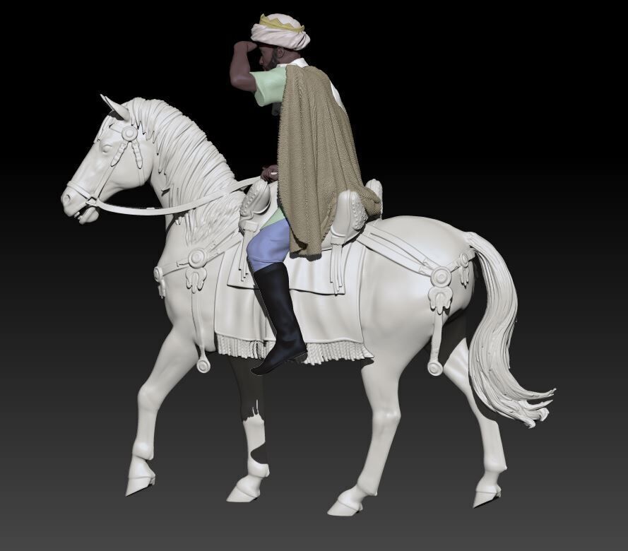 Wise kings - Balthasar on horse 3D print model_2