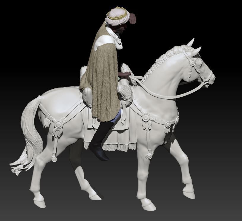 Wise kings - Balthasar on horse 3D print model_4