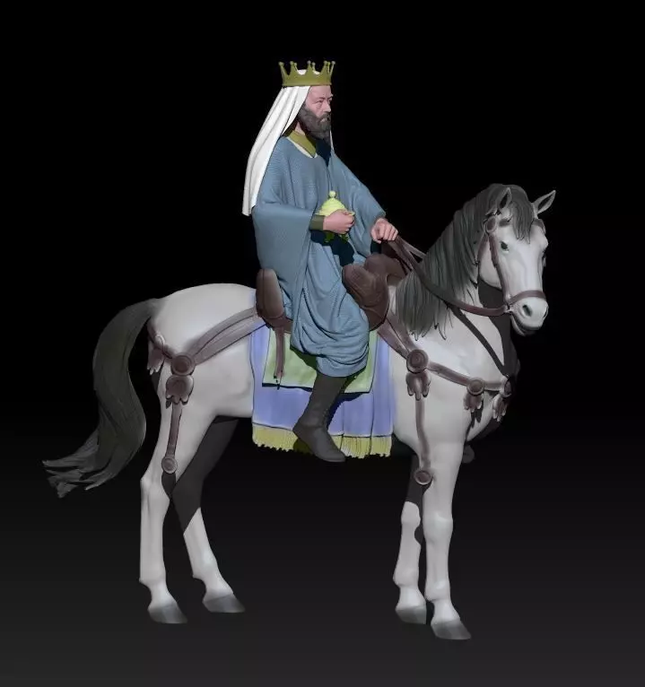 Wise kings - Gaspar on horse 3D print model_0