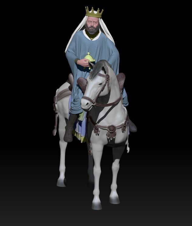 Wise kings - Gaspar on horse 3D print model_1