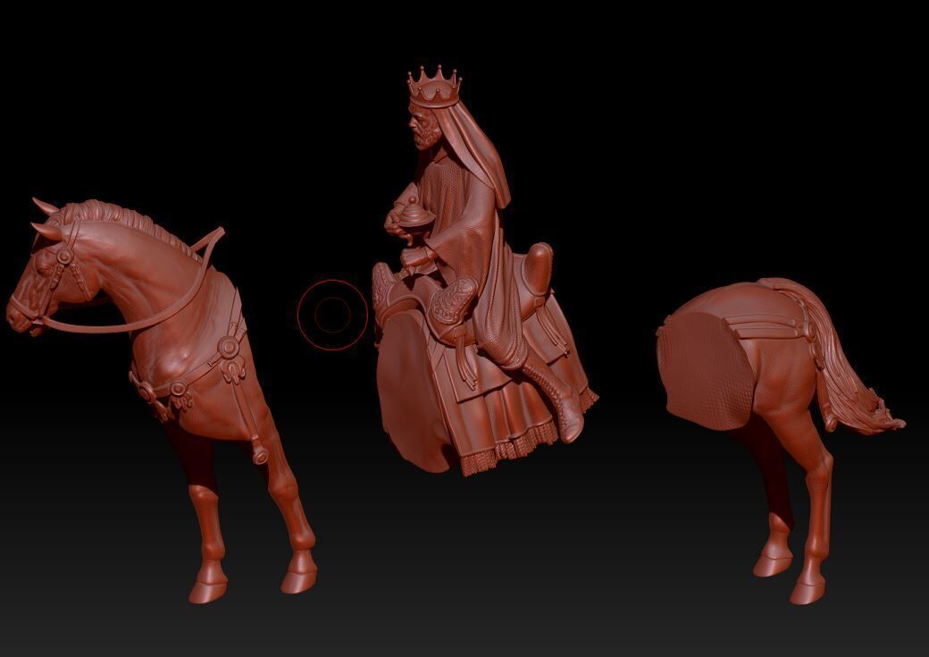 Wise kings - Gaspar on horse 3D print model_2