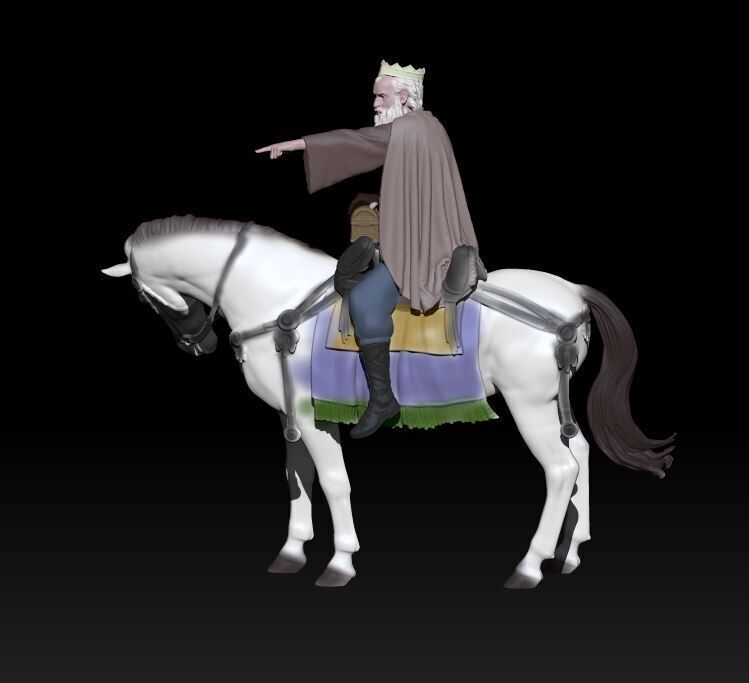 Wise kings - Melchior on horse 3D print model_3