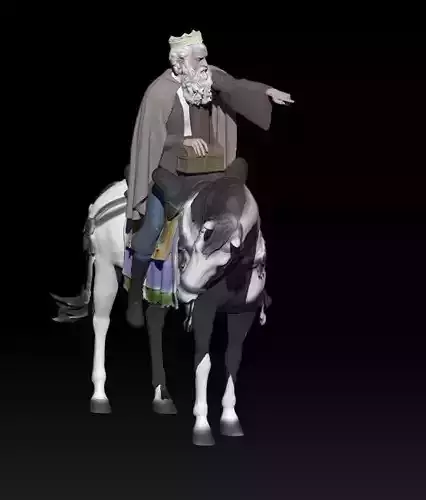 Wise kings - Melchior on horse 3D print model
