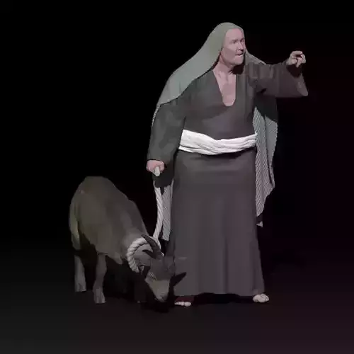 Shepherd with goat 3D print model