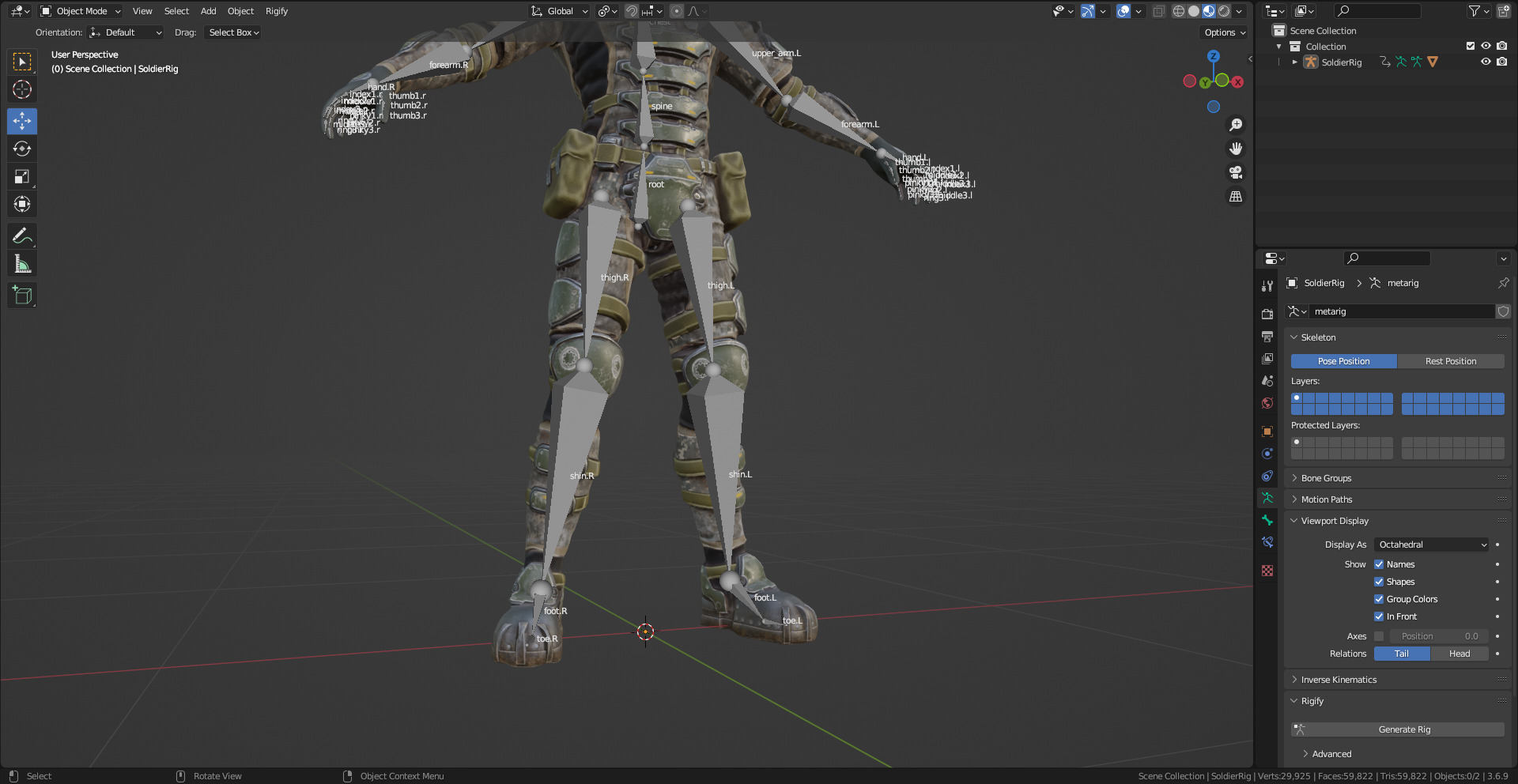 Gameready  post-apocalyptic armored soldier Low-poly 3D model_34