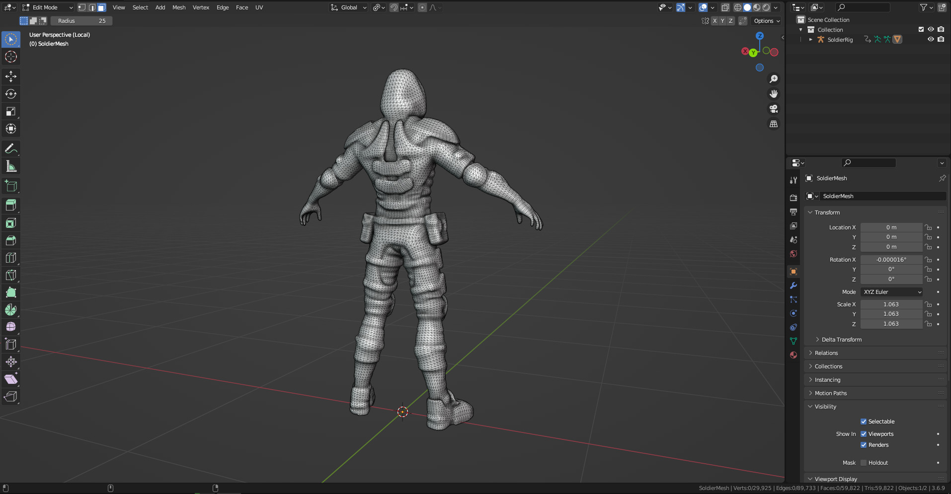 Gameready  post-apocalyptic armored soldier Low-poly 3D model_30