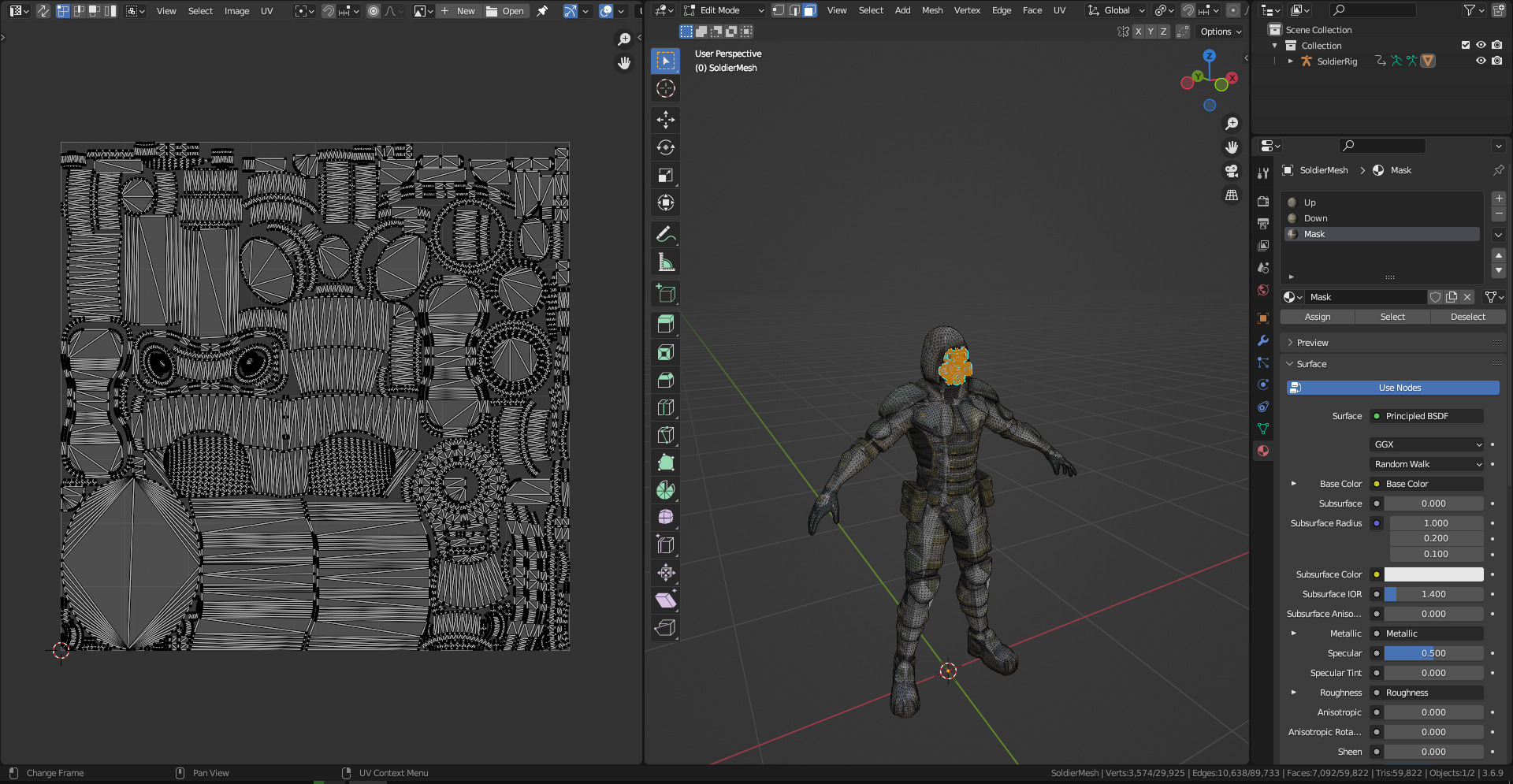 Gameready  post-apocalyptic armored soldier Low-poly 3D model_39