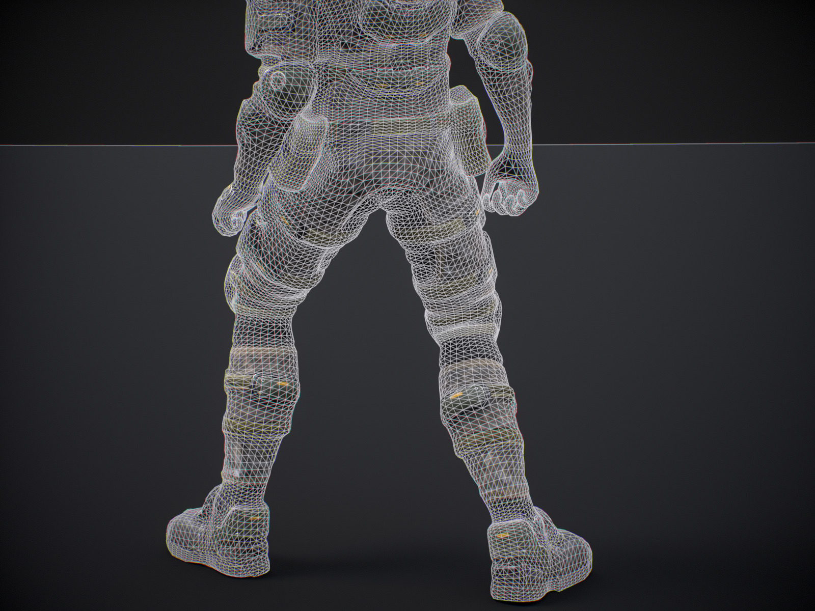 Gameready  post-apocalyptic armored soldier Low-poly 3D model_21