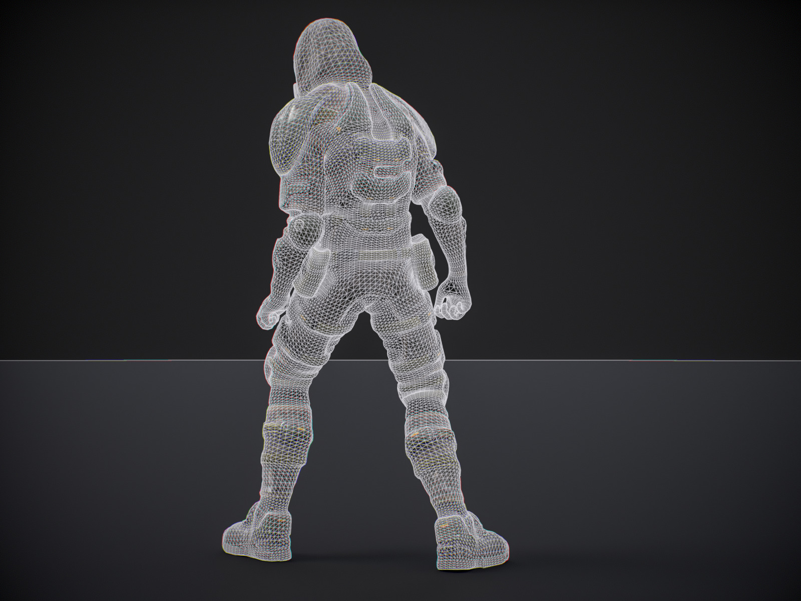 Gameready  post-apocalyptic armored soldier Low-poly 3D model_18