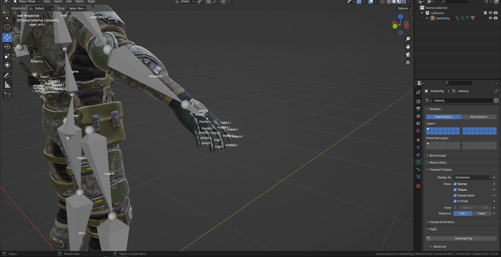 Gameready  post-apocalyptic armored soldier Low-poly 3D model_33