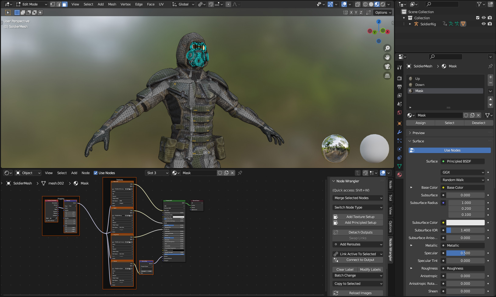 Gameready  post-apocalyptic armored soldier Low-poly 3D model_36
