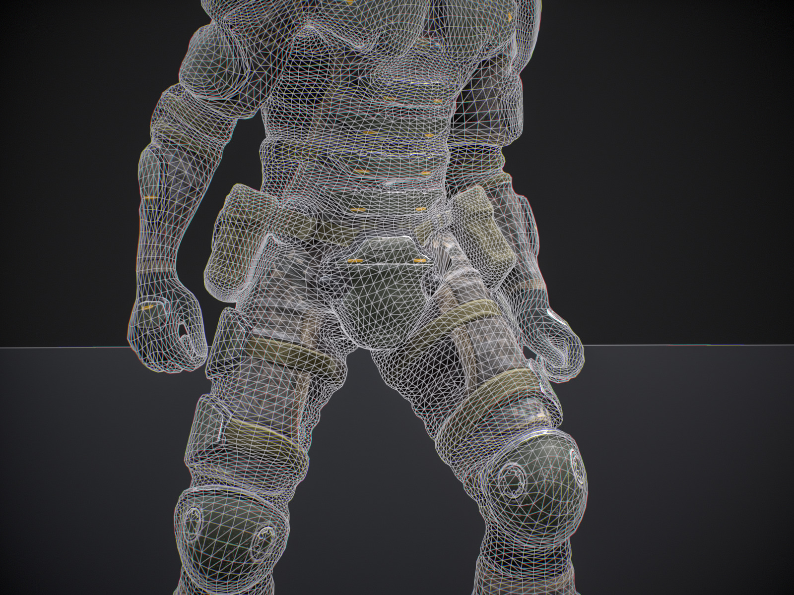 Gameready  post-apocalyptic armored soldier Low-poly 3D model_20