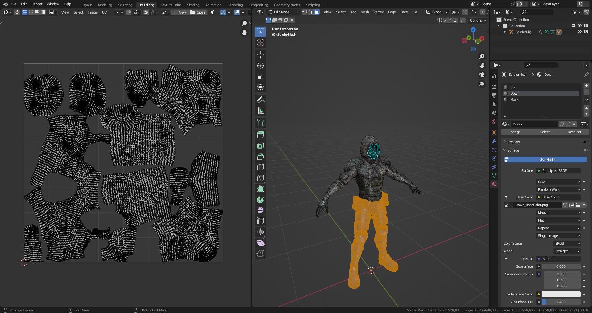 Gameready  post-apocalyptic armored soldier Low-poly 3D model_38