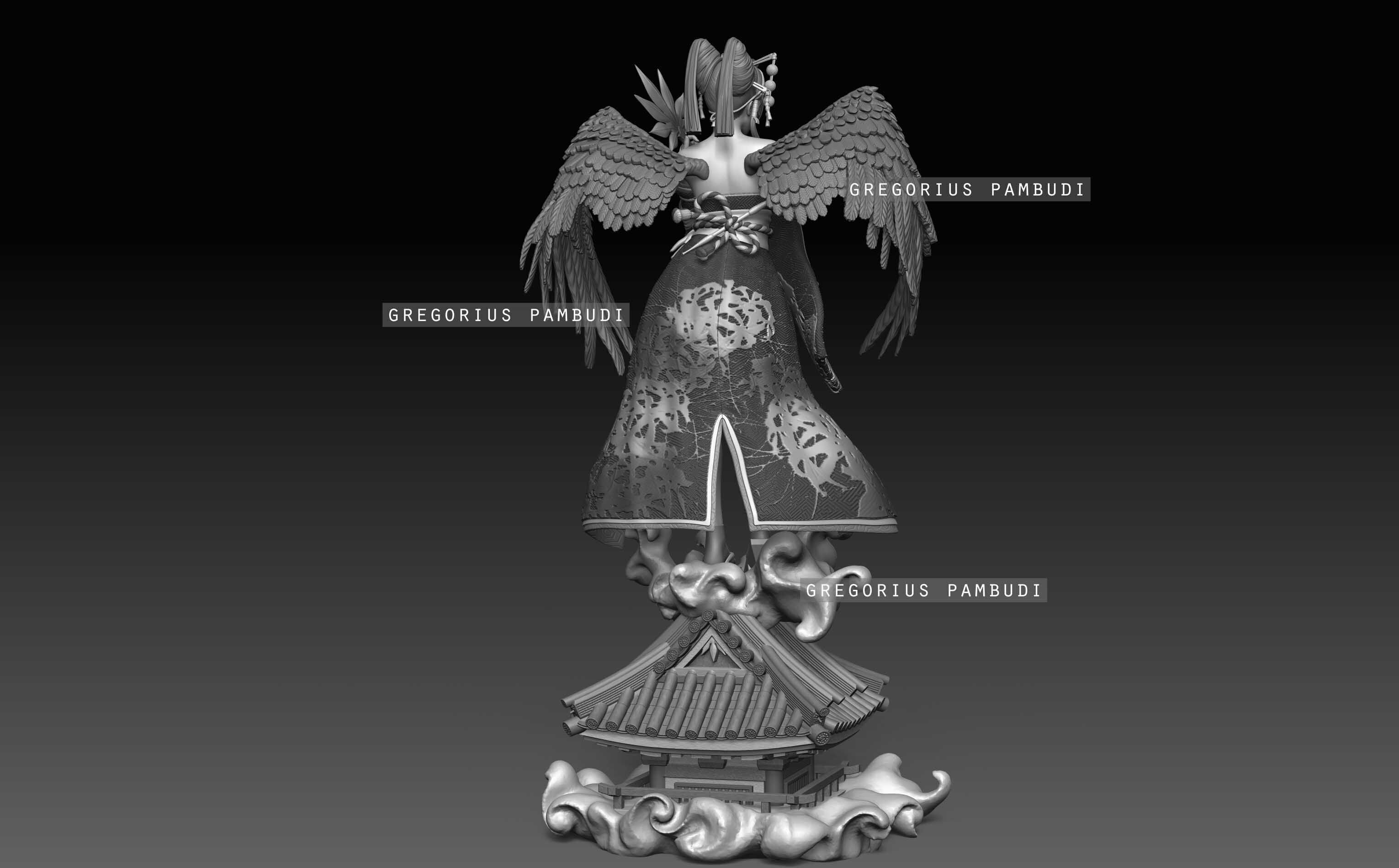 Nyotengu Dead or Alive Fan Art Statue 3d Printable 3D print model_18