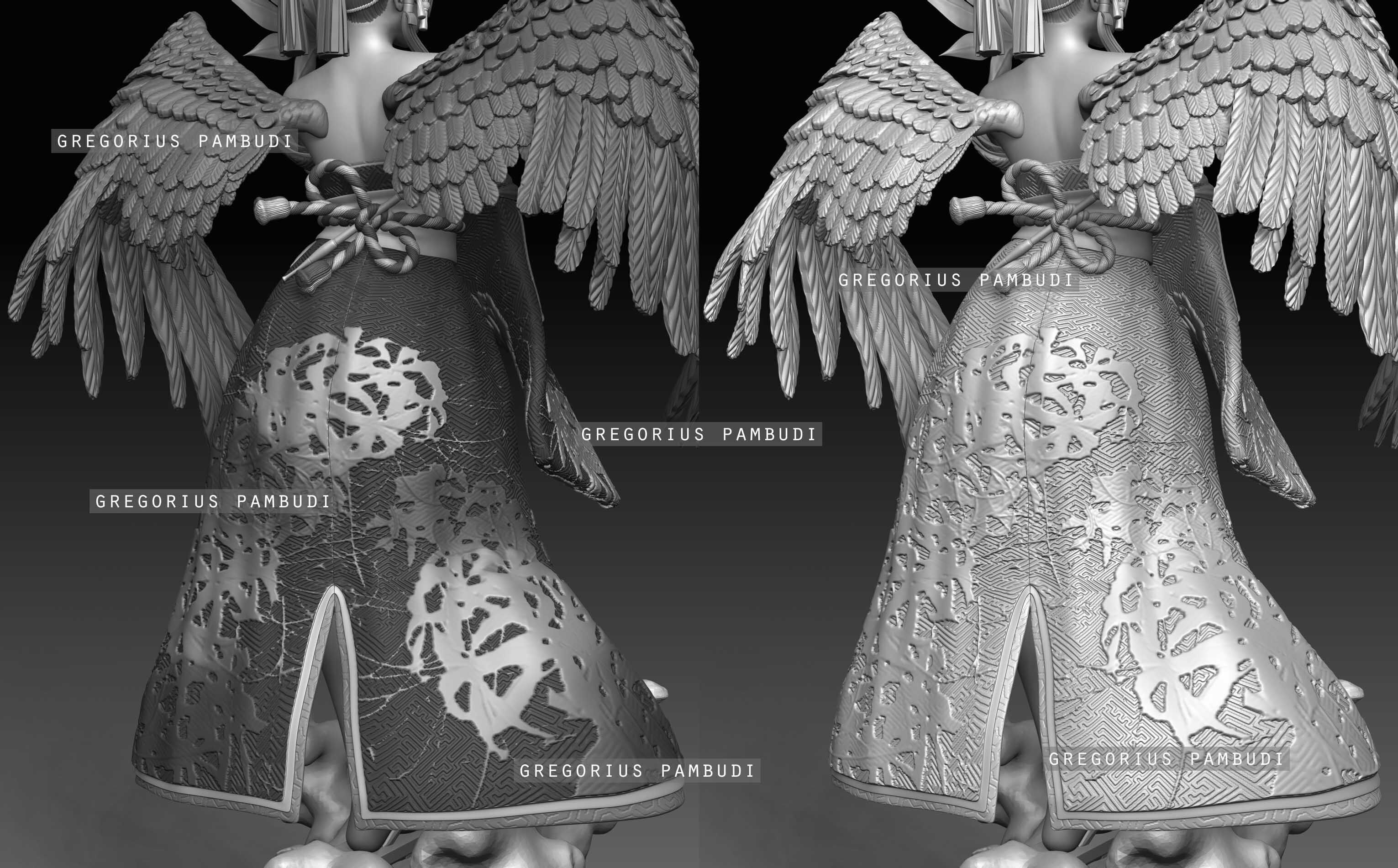 Nyotengu Dead or Alive Fan Art Statue 3d Printable 3D print model_20