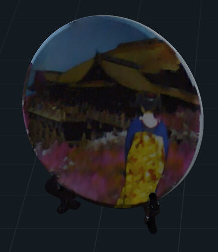 Japanese Ceramic Plate with Kyoto Kiyomizu-dera Design 3D model