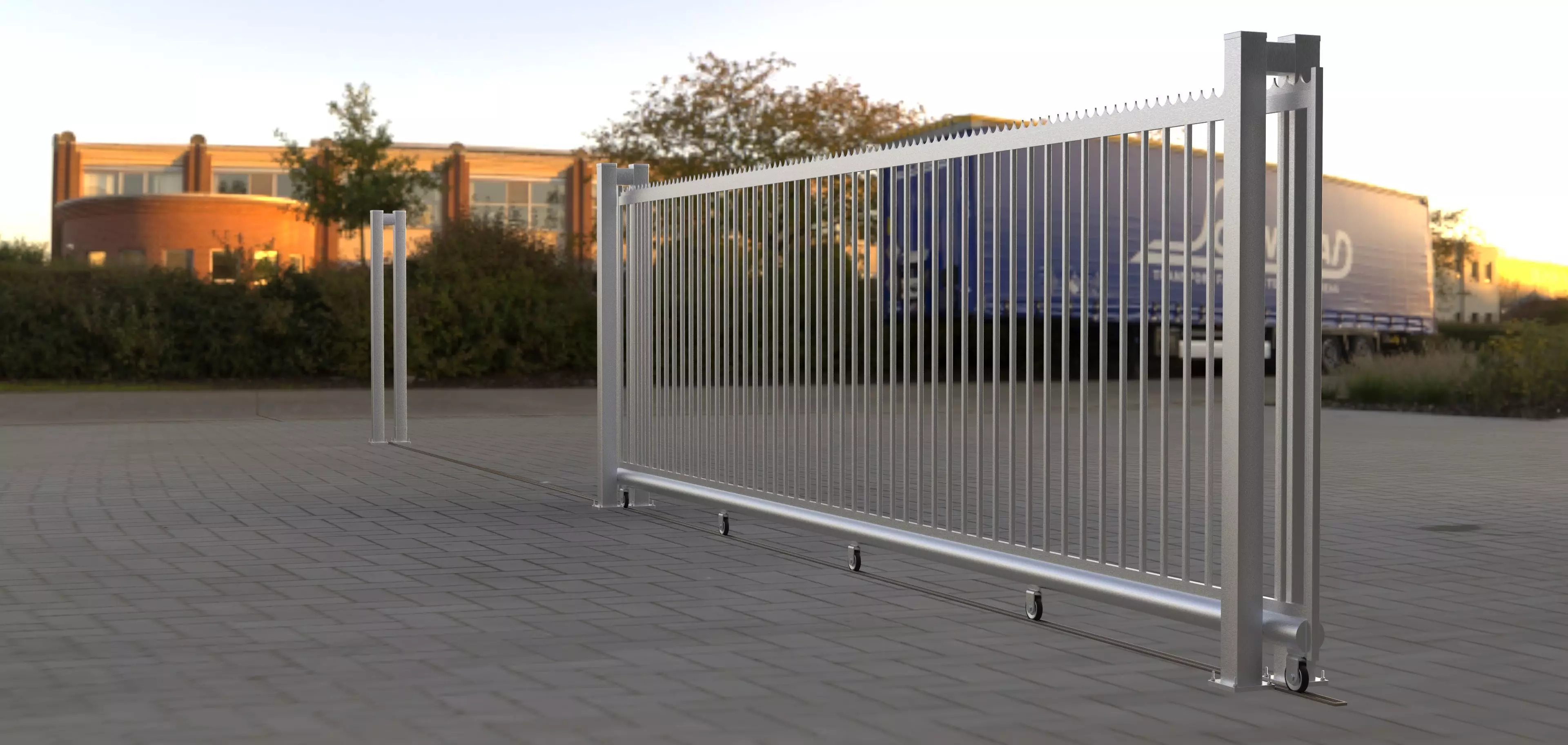 Realistic 3D Secure Gate with Detailed Metalwork Free 3D model