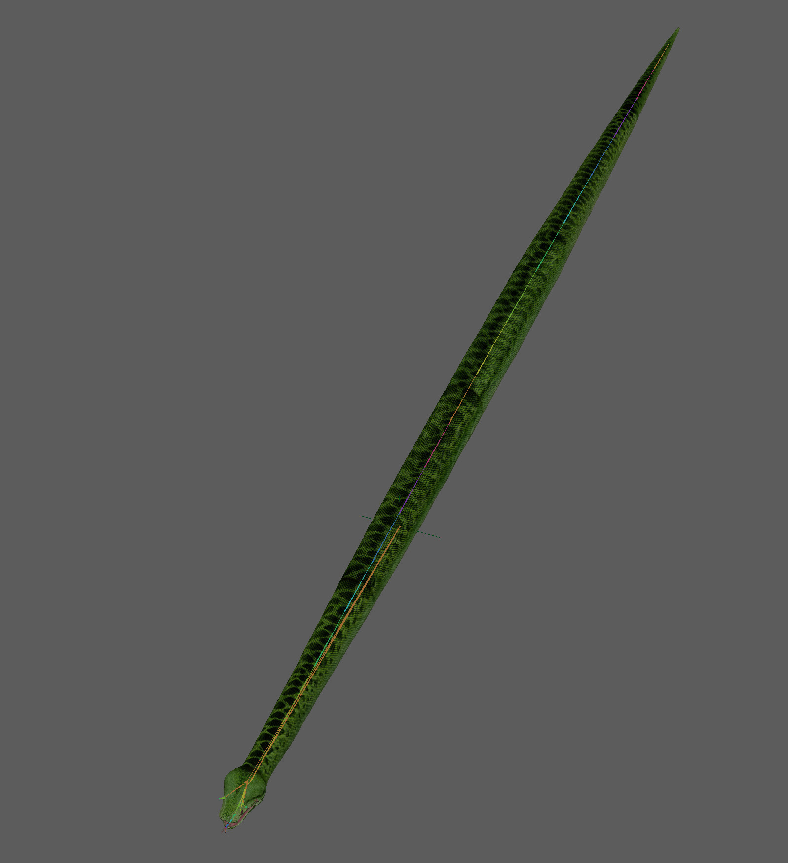 Green Python Snake 3D model_11