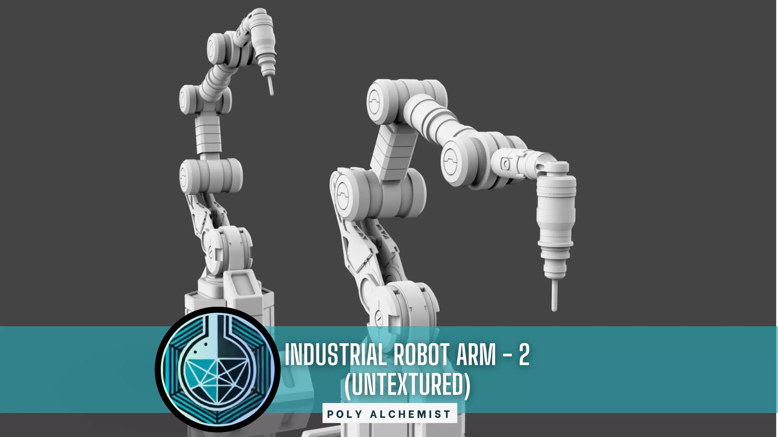 Industrial Robot Arm - 2 -Untextured  3D model_0