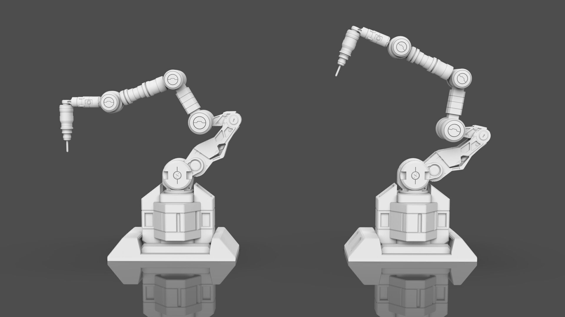 Industrial Robot Arm - 2 -Untextured  3D model_7