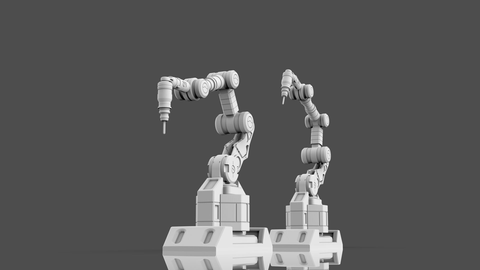 Industrial Robot Arm - 2 -Untextured  3D model_2