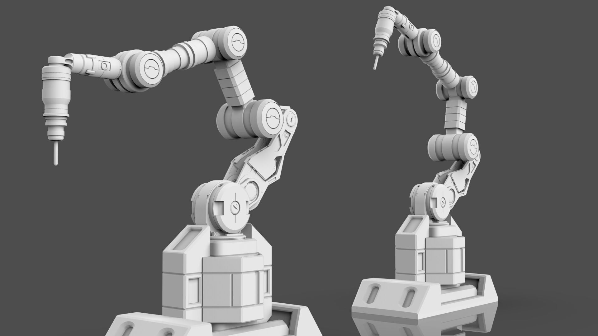 Industrial Robot Arm - 2 -Untextured  3D model_3