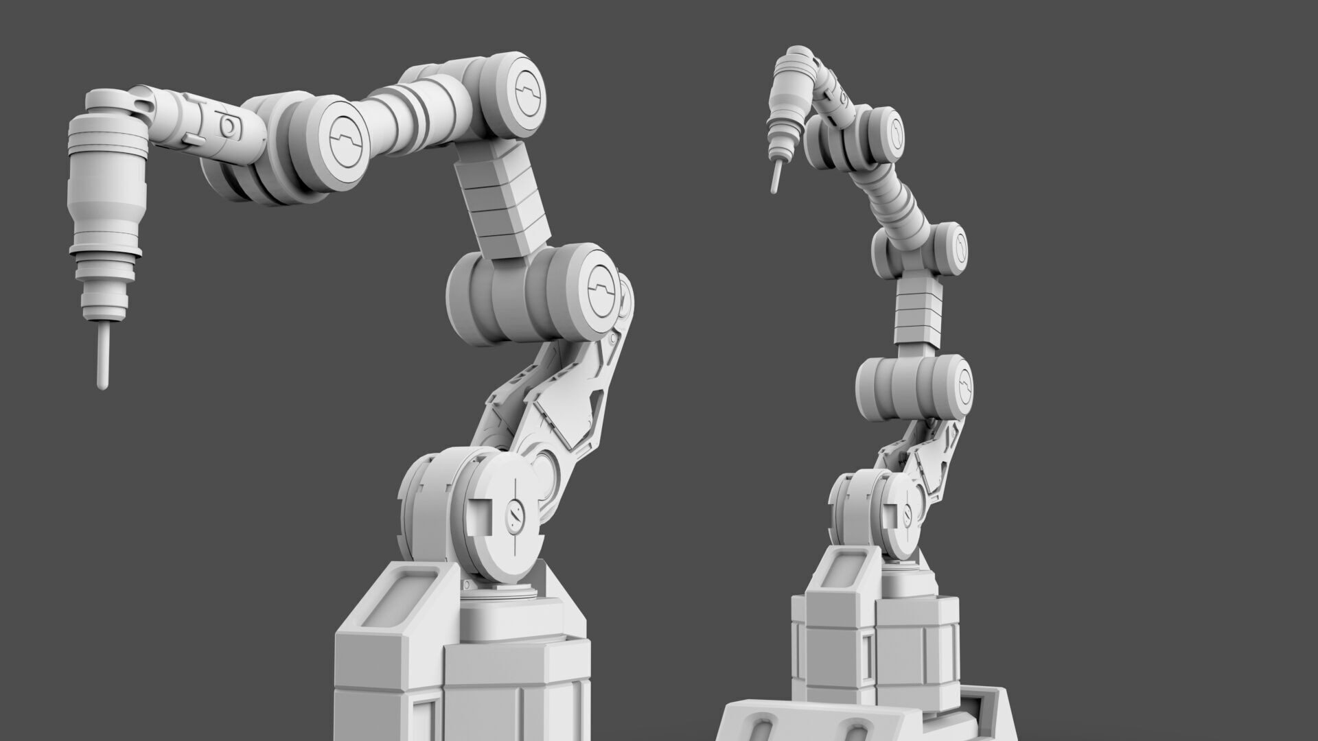 Industrial Robot Arm - 2 -Untextured  3D model_4