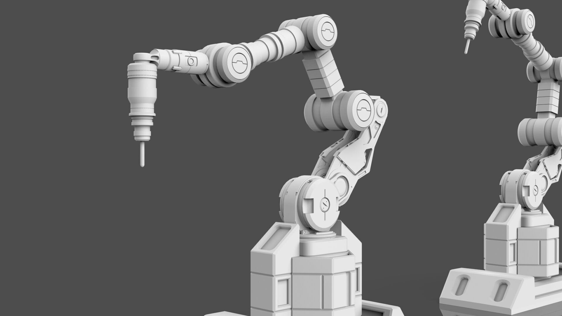 Industrial Robot Arm - 2 -Untextured  3D model_10