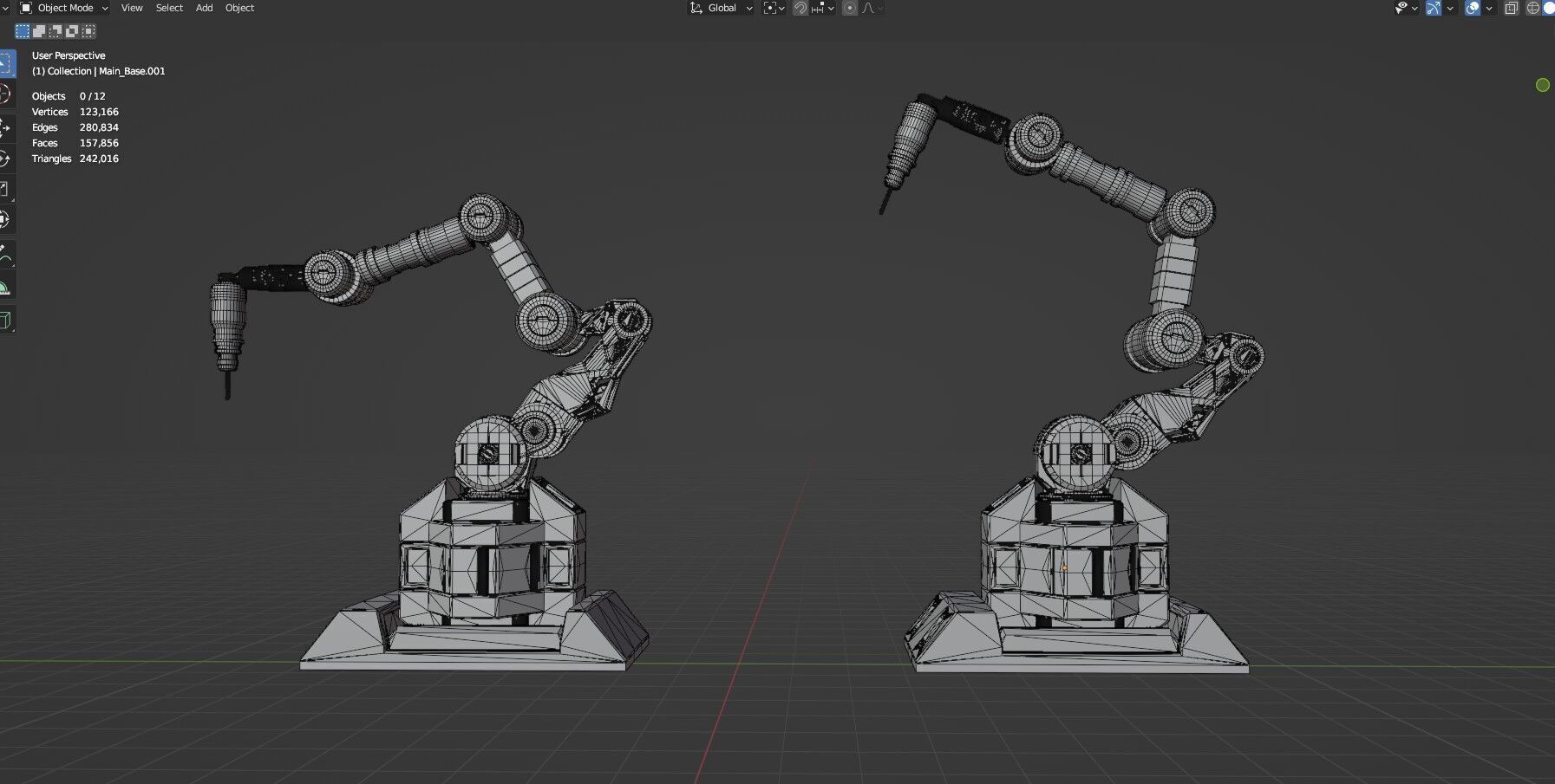 Industrial Robot Arm - 2 -Untextured  3D model_29
