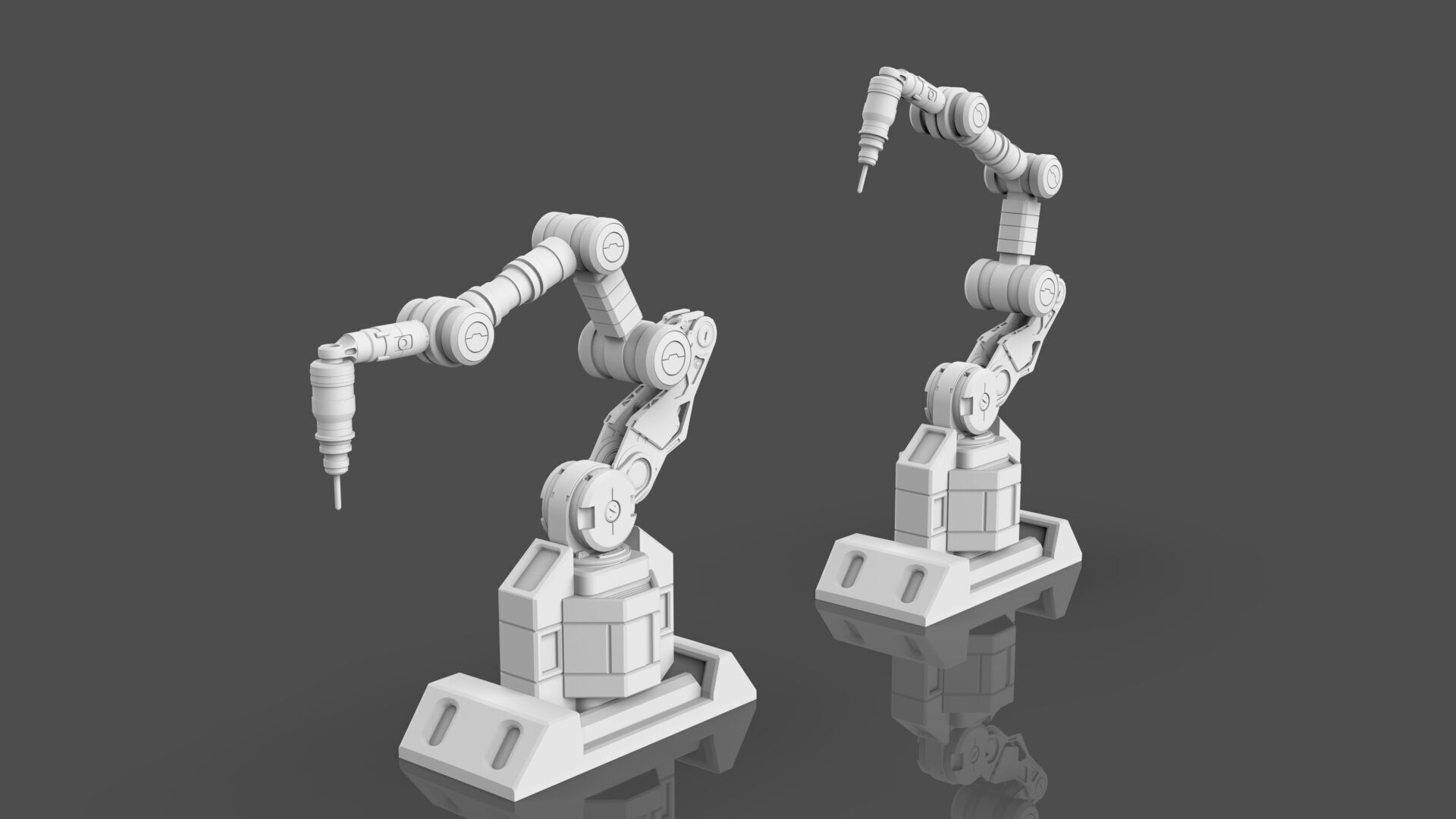 Industrial Robot Arm - 2 -Untextured  3D model_1